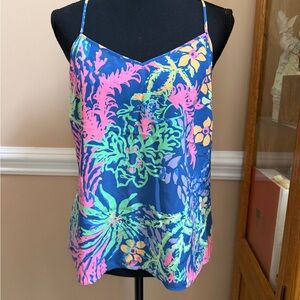 Lilly Pulitzer Dusk 100% Silk Sleeveless Tank Top